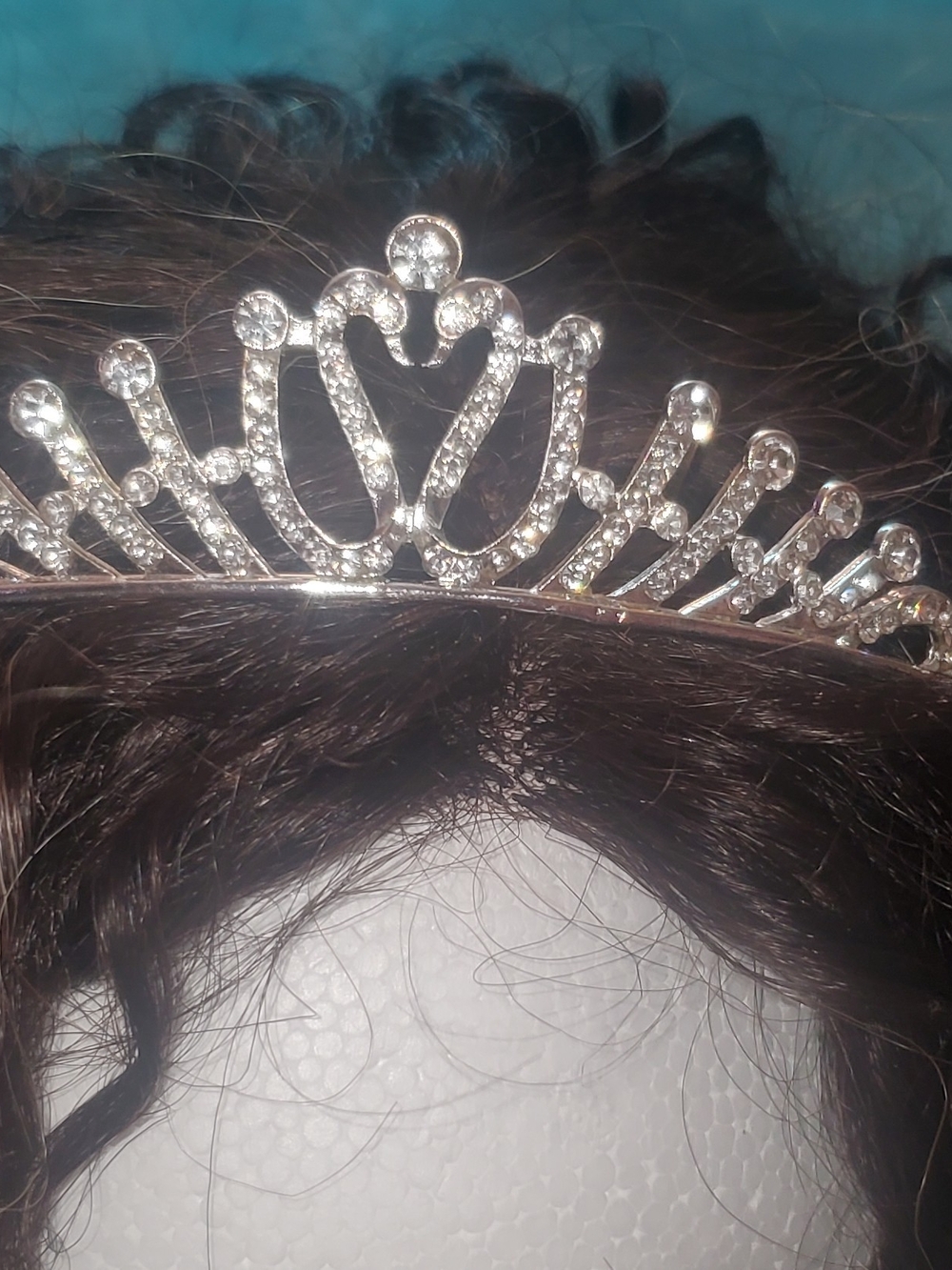 Rhinestone Swan/Heart Silver Tiara Headband - Women's Sparkling Hair Accessory